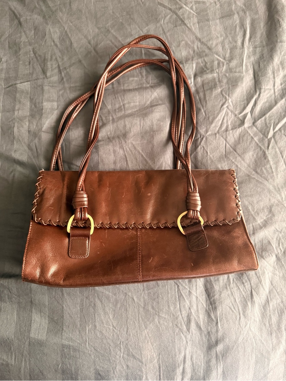 Classic Brown Leather Shoulder Bag